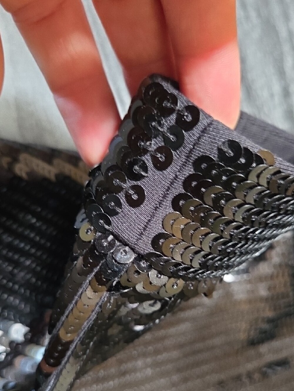 Express Black Stretch Shorts with Sequin Detail - Picture 9 of 11